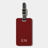 Moderne Mit Monogramm Minimal-Rot-Initialen Gepäckanhänger (Vorderseite vertikal)