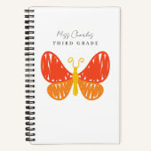 Moderne Mit Monogramm Minimalistische Lehrerbewert Notizblock (Vorderseite)