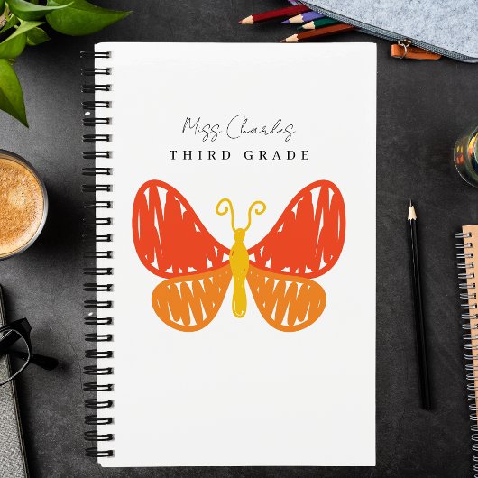 Moderne Mit Monogramm Minimalistische Lehrerbewert Notizblock