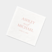 Moderne Mit Monogramm Name Minimale Script Rose Go Servietten Mit Folie (Links)