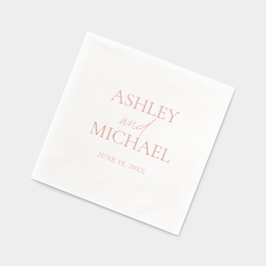 Moderne Mit Monogramm Name Minimale Script Rose Go Servietten Mit Folie (Links)