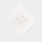 Moderne Mit Monogramm Name Minimale Script Rose Go Servietten Mit Folie (Rechts)