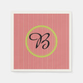 Moderne, Mit Monogramm, orangefarbene Papiere Napk Serviette (Vorderseite)