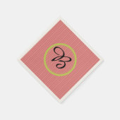 Moderne, Mit Monogramm, orangefarbene Papiere Napk Serviette (Ecke)
