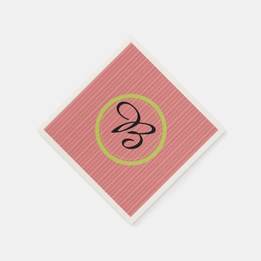 Moderne, Mit Monogramm, orangefarbene Papiere Napk Serviette (Ecke)