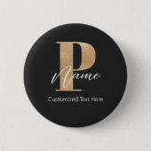 Moderne Mit Monogramm P & Name Personalisiert Button (Vorderseite)