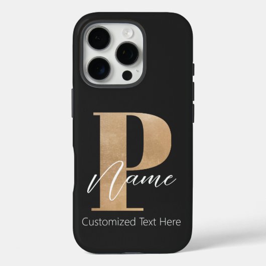 Moderne Mit Monogramm P & Name Personalisiert Case-Mate iPhone Hülle (Rückseite)