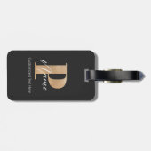 Moderne Mit Monogramm P & Name Personalisiert Gepäckanhänger (Rückseite horizontal)