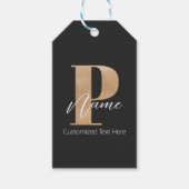Moderne Mit Monogramm P & Name Personalisiert Geschenkanhänger (Vorderseite)