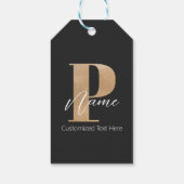 Moderne Mit Monogramm P & Name Personalisiert Geschenkanhänger (Rückseite)