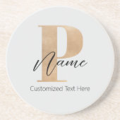 Moderne Mit Monogramm P & Name Personalisiert Getränkeuntersetzer (Vorne)
