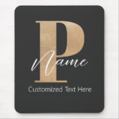 Moderne Mit Monogramm P & Name Personalisiert Mousepad (Vorne)