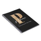 Moderne Mit Monogramm P & Name Personalisiert Notizblock (Rechte Seite)