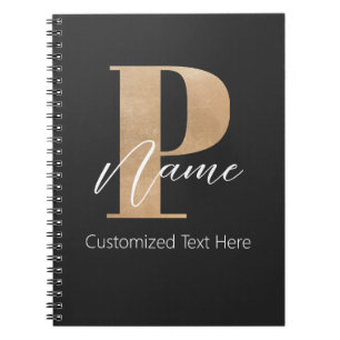Moderne Mit Monogramm P & Name Personalisiert Notizblock