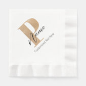 Moderne Mit Monogramm P & Name Personalisiert Serviette (Vorderseite)