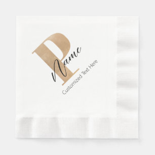Moderne Mit Monogramm P & Name Personalisiert Serviette