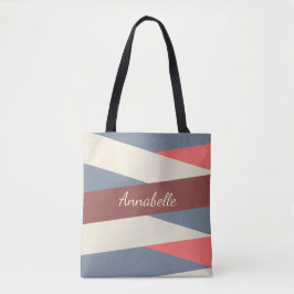 Moderne Mit Monogramm Pink & BlueTote Tasche