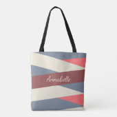 Moderne Mit Monogramm Pink & BlueTote Tasche (Rückseite)