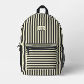 Moderne Mit Monogramm Retro-Streifen Bedruckter Rucksack (Vorderseite)