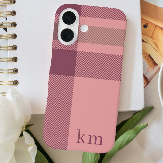 Moderne Mit Monogramm Rosa Girly Case-Mate iPhone Hülle