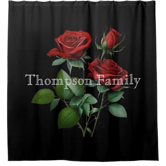 Moderne mit Monogramm Rose Duschvorhang (Vorderseite)