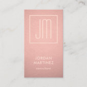 Moderne Mit Monogramm Rose Gold-Imitate zeichnen s Visitenkarte (Vorderseite)