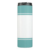 Moderne Mit Monogramm Schrift Aquamarin Thermosbecher (Rückseite)