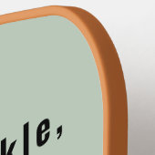 Moderne Mit Monogramm Schrift Elegangarten Grün Pickleball Schläger (Linke Seite)