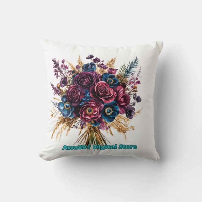 Moderne mit Monogramm Schultertasche Kissen (Vorderseite)