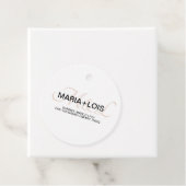 Moderne, Mit Monogramm Schwarz-Pink-Hochzeit Geschenkanhänger (Beispiel)