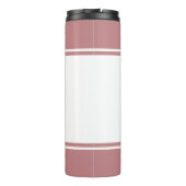 Moderne Mit Monogramm Script-Dusty-Rose Thermosbecher (Rückseite)