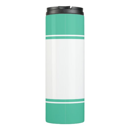 Moderne Mit Monogramm Script Minze Thermosbecher (Rückseite)