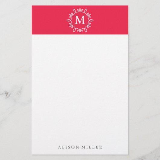 Moderne Mit Monogramm Stationierung Briefpapier (Vorderseite)