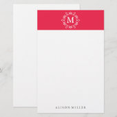 Moderne Mit Monogramm Stationierung Briefpapier (Vorne/Hinten)