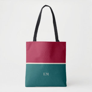 Moderne Mit Monogramm Tote Tag Rote Grüne Tasche