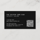 Moderne Mitarbeiter Black QR-Code-Firma Visitenkarte (Vorderseite)