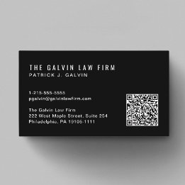 Moderne Mitarbeiter Black QR-Code-Firma Visitenkarte