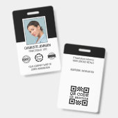 Moderne Mitarbeiter Business ID Security Black Ausweis (Vorder- & Rückseite)