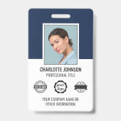 Moderne Mitarbeiter Business ID Security Navy Blue Ausweis (Vorderseite)