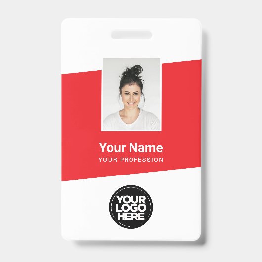Moderne Mitarbeiter-Foto, Barcode, Logo, Name Ausweis (Vorderseite)