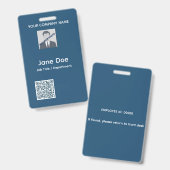 Moderne Mitarbeiter-Foto-ID-Karte mit QR-Code Ausweis (Vorder- & Rückseite)