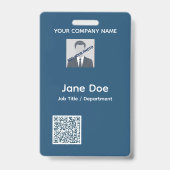 Moderne Mitarbeiter-Foto-ID-Karte mit QR-Code Ausweis (Vorderseite)