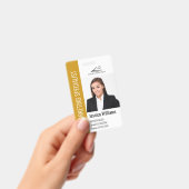 Moderne Mitarbeiter-Foto-Logo-Name-Ocker-ID Ausweis (Handheld)