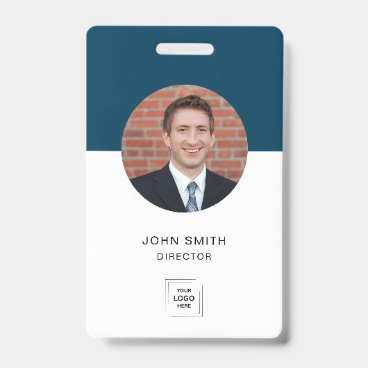 Moderne Mitarbeiter-Foto-Profil-Identität Ausweis (Vorderseite)