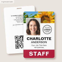 Moderne Mitarbeiter-ID-Foto Geschäft Logo Rot Pers