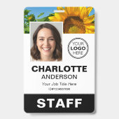 Moderne Mitarbeiter-ID-Foto Geschäft Logo Schwarz Ausweis (Vorderseite)