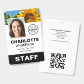 Moderne Mitarbeiter-ID-Foto Geschäft Logo Schwarz Ausweis (Vorder- & Rückseite)