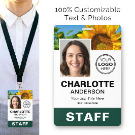Moderne Mitarbeiter-ID-Foto-Logo grün für Unterneh Ausweis