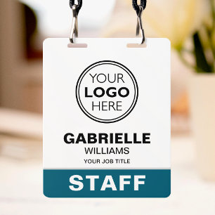 Moderne Mitarbeiter-ID-Logo-QR-Sicherheits-Teal-Br Ausweis