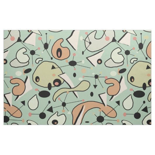 Moderne Mitte der 50er Jahre Atomic & Bio Formen Stoff (Fat Quarter (45,7 x 55,9 cm))